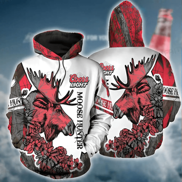 Foxnfish Coors Light Hoodie 3D Moose Hunting Gift For Beer Lovers