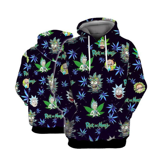 Order Your Own Rick And Morty Hoodie Weed Rick And Morty Pattern Black Hoodie Apparel Adult Unisex MWM269079 - Maxwell Mart - Maxwell Mart