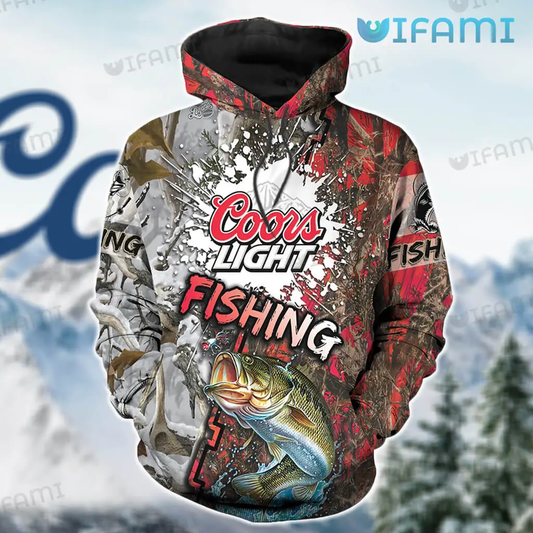 Foxnfish Coors Light Hoodie 3D Fishing Gift For Beer Lovers