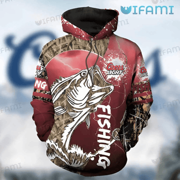 Foxnfish Coors Light Hoodie 3D Fishing Paint Splash Beer Lovers Gift