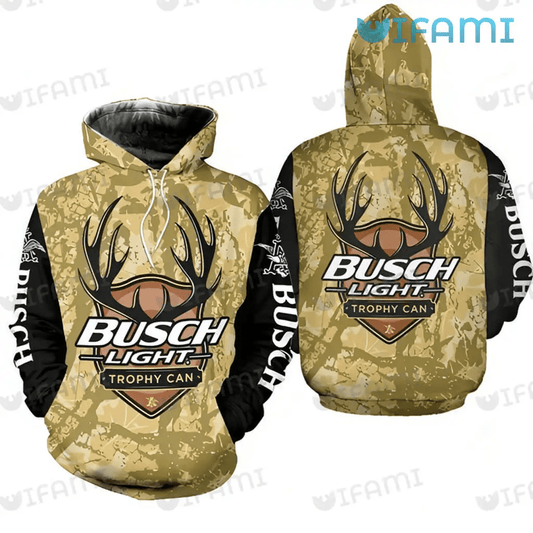 Foxnfish Busch Light Hoodie 3D Deer Trophy Can Beer Lovers Gift