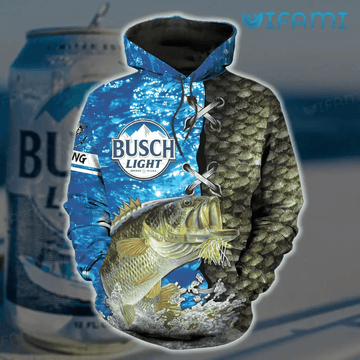 Foxnfish Busch Light Hoodie 3D Blue Fishing Gift For Beer Lovers