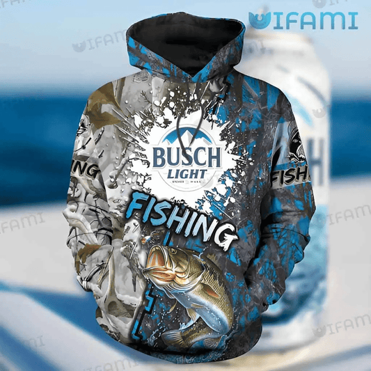 Foxnfish Busch Light Hoodie 3D Fishing Paint Splash Beer Lovers Gift