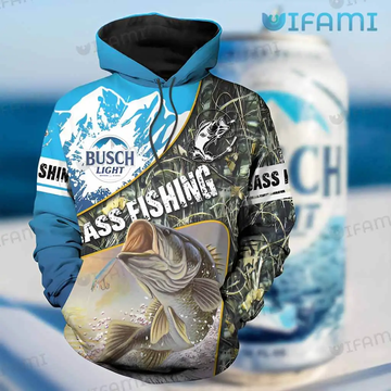 Foxnfish Busch Light Hoodie 3D Bass Fishing Gift For Beer Lovers