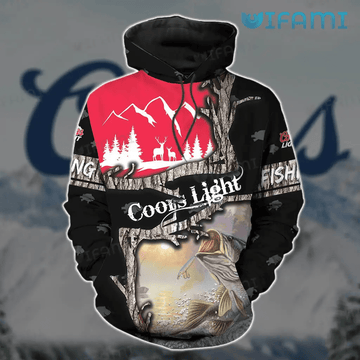 Foxnfish Coors Light Hoodie 3D Fishing Hunting Beer Lovers Gift