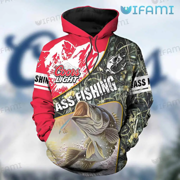 Foxnfish Coors Light Hoodie 3D Bass Fishing Beer Lovers Gift