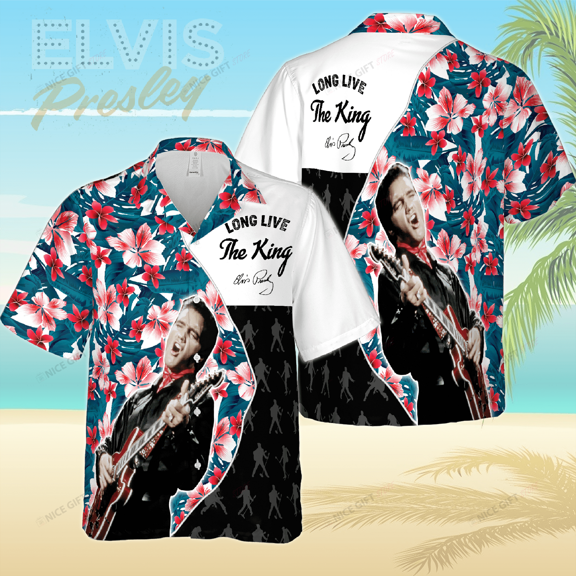 Elvis Presley Long Live The King Hawaiian 3D Shirt 3HS-A8E4