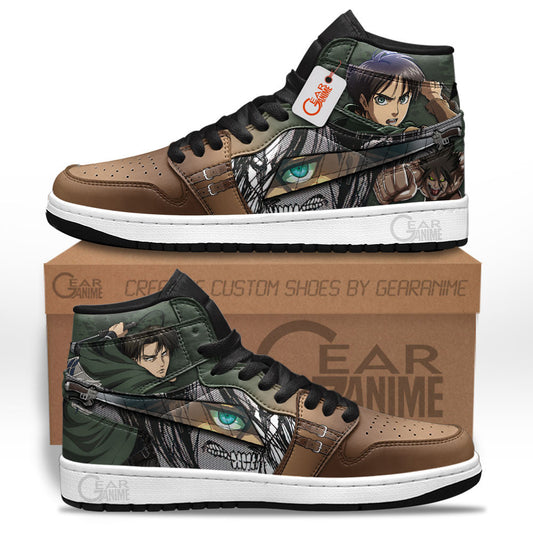 Eren Yeager and Levi Ackerman J1 Sneakers Anime MN21