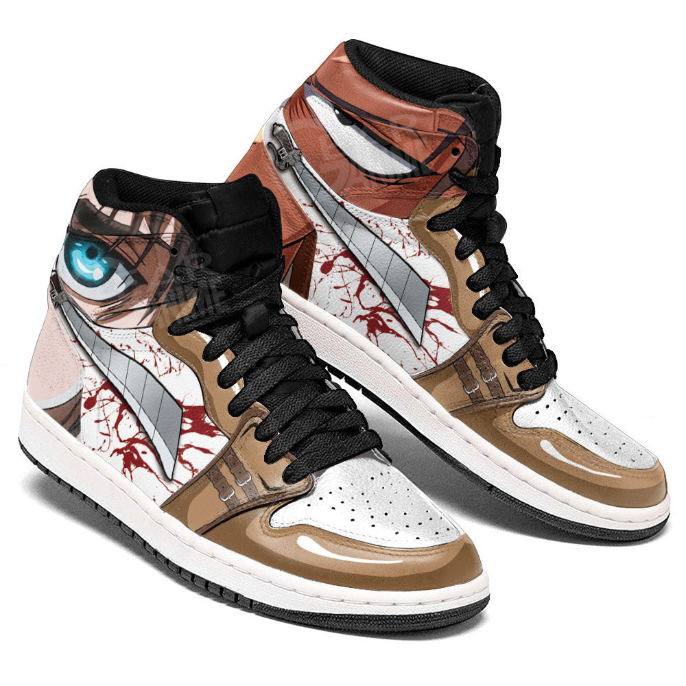 Levi Ackerman and Eren Yeager J1 Sneakers Anime Shingeki MN13