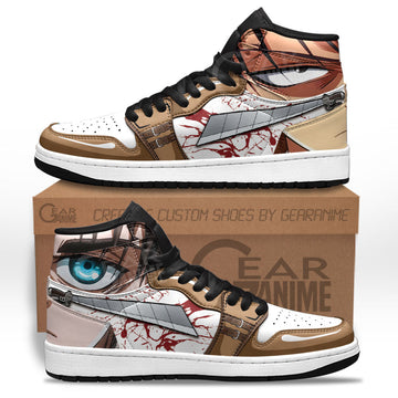 Levi Ackerman and Eren Yeager J1 Sneakers Anime Shingeki MN13