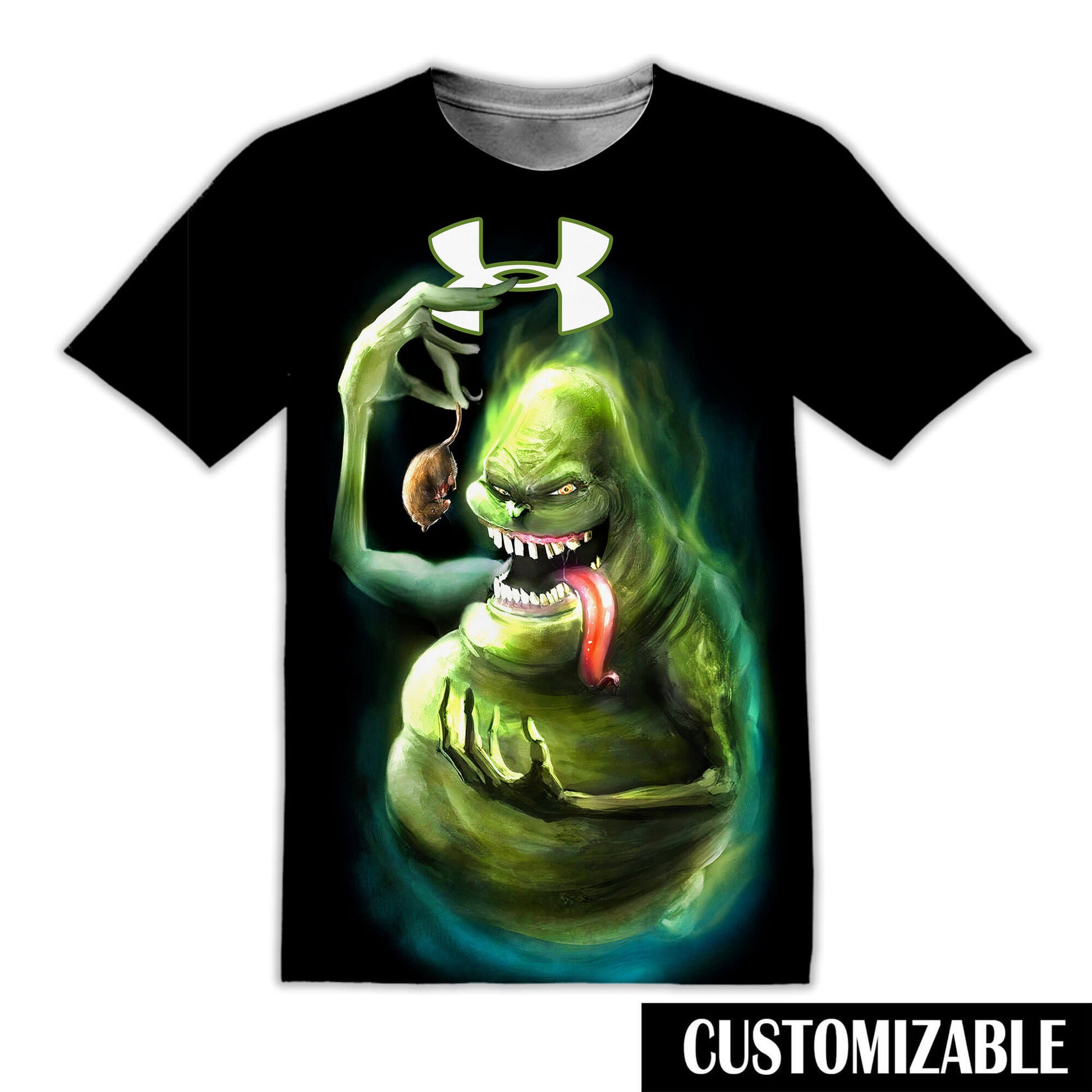 Custom Logo UDM Ghostbusters Green Slimer Halloween Adult And Kid Tshirt