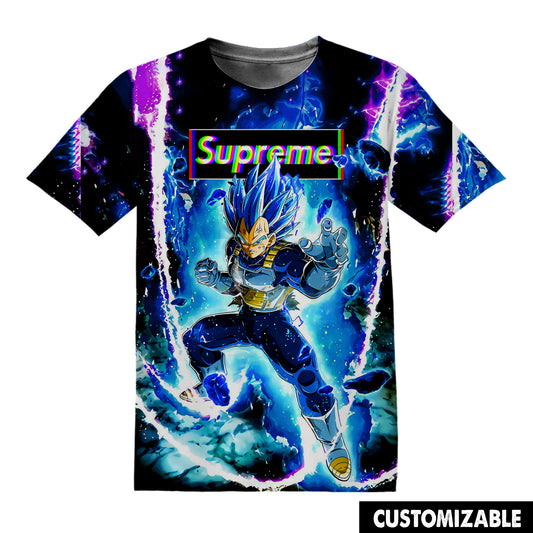 Custom Logo SPRM Anime Gift For Dragon Ball Fan Vegeta Adult And Kid Tshirt