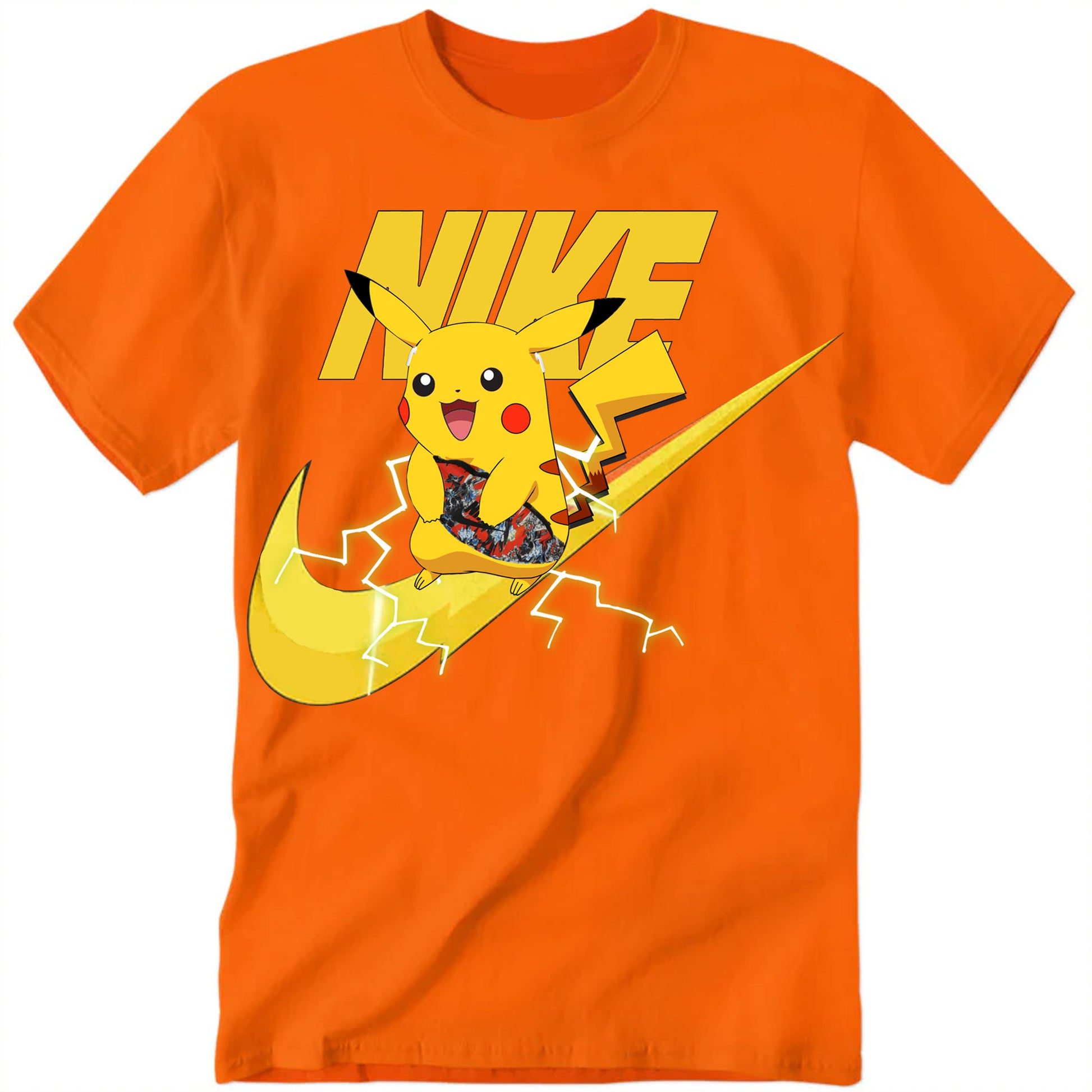 Gift For Anime Lover Pokemon Pikachu Thunder Orange Adult And Kid Tshirt