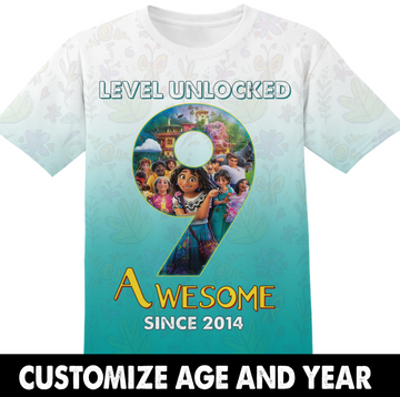 Disney Gifts Birthday Gifts Level Unlocked Custom Age and Year Encanto Tshirt Adult And Kid Tshirt