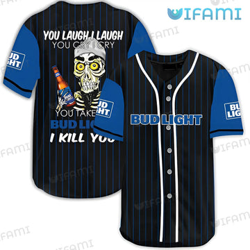 Cheerstee Bud Light Baseball Jersey Achmed Skull Beer Lovers Gift - Personalized Gifts: Family, Sports, Occasions, Trending