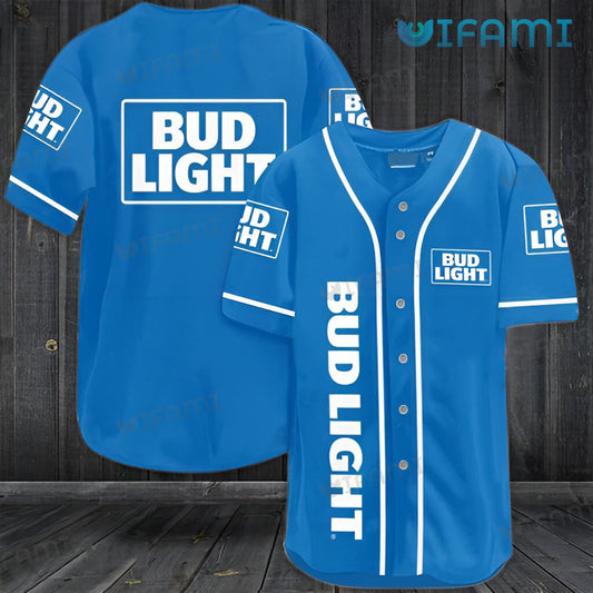 Cheerstee Bud Light Baseball Jersey Blue Beer Lovers Gift - Personalized Gifts: Family, Sports, Occasions, Trending