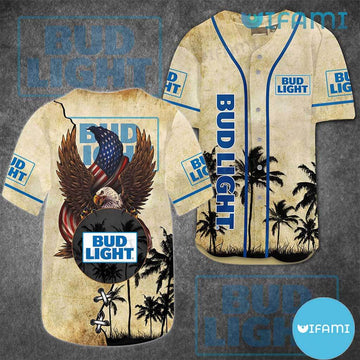 Cheerstee Bud Light Baseball Jersey Eagle Tropical Gift For Beer Lovers - Personalized Gifts: Family, Sports, Occasions, Trending