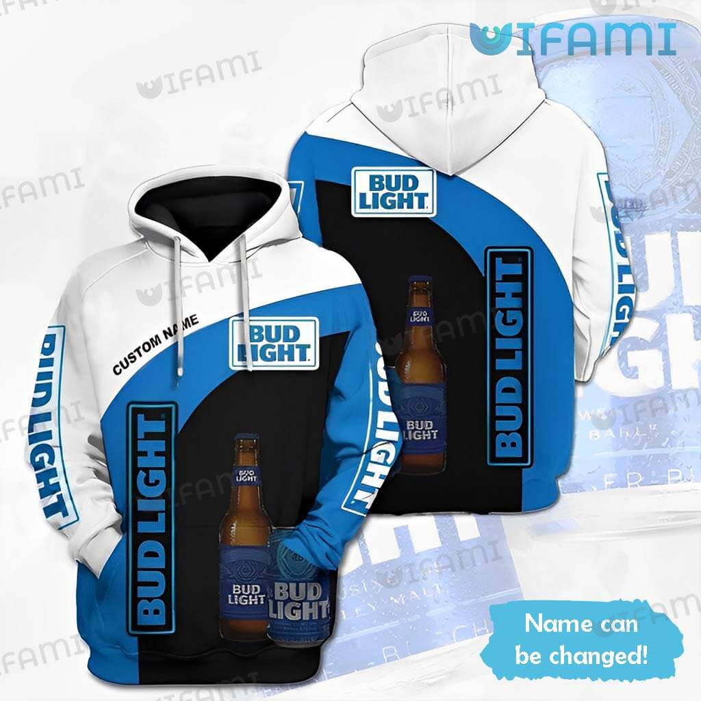 Bud Light Hoodie 3D Custom Name Beer Lovers Gift - Personalized Gifts: Family, Sports, Occasions, Trending