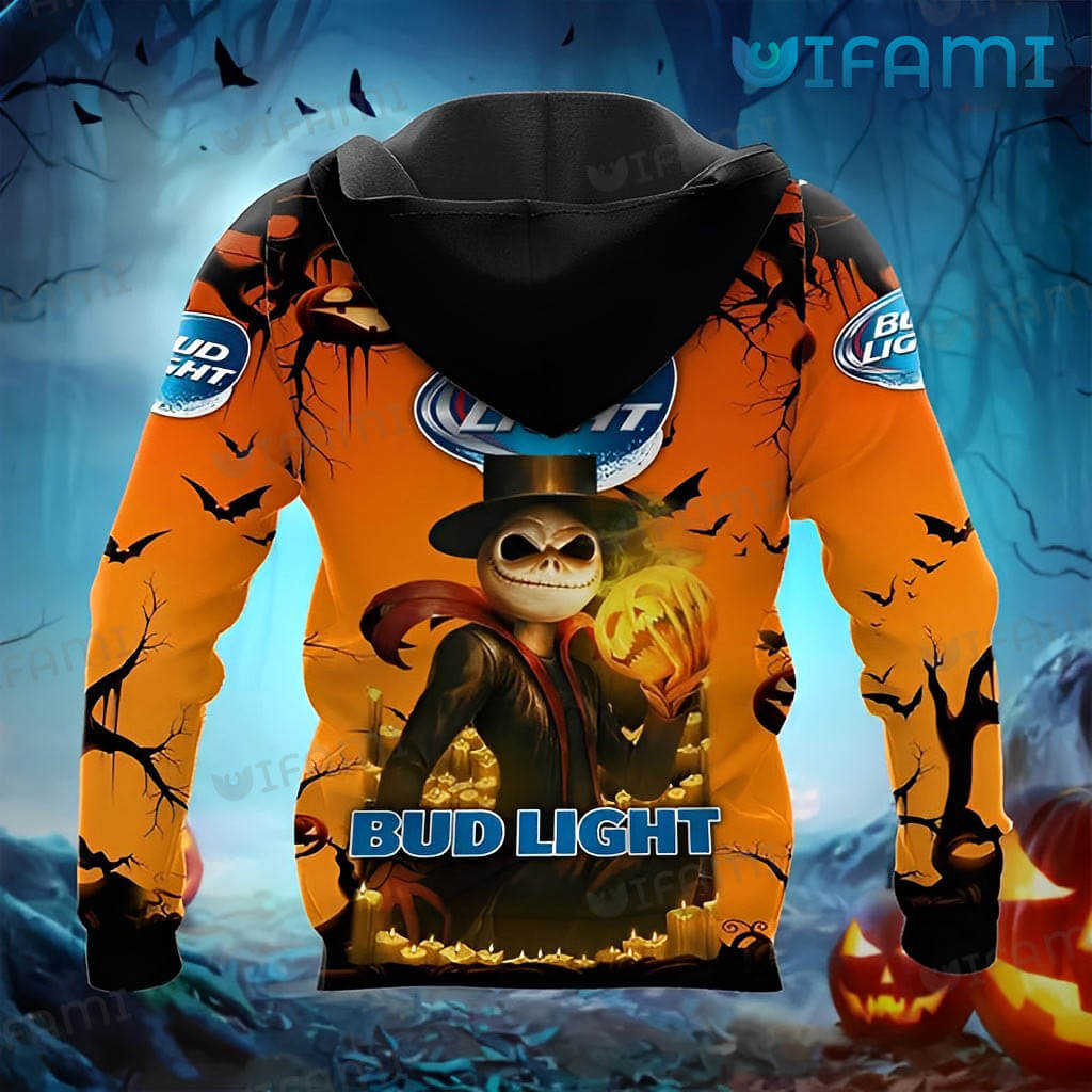 Bud Light Hoodie 3D Jack Skellington Pumpkin Gift For Beer Lovers - Personalized Gifts: Family, Sports, Occasions, Trending