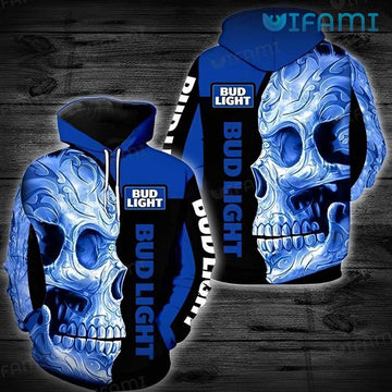 Bud Light Hoodie 3D Skull Gift For Beer Lovers - Personalized Gifts: Family, Sports, Occasions, Trending