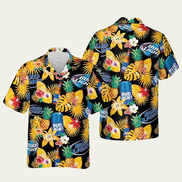 Bud Light Blue Pineapple Hawaiian Shirt