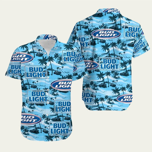 Bud Light Hawaiian Sea Island Pattern Hawaiian Shirt