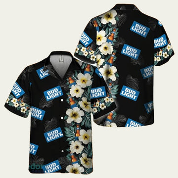 Bud Light Tropical Floral Hawaiian Shirt