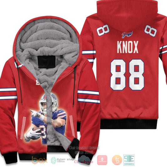 Buffalo Bills Dawson Knox 88 Nfl Red Fleece Hoodie - Hot Sale 2024