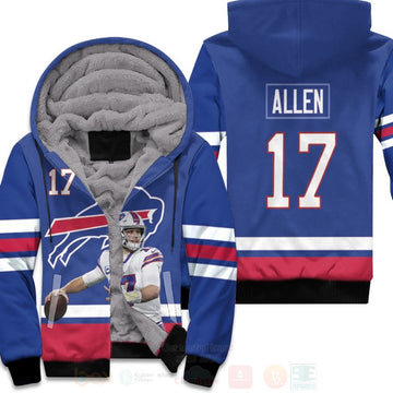 Buffalo Bills Josh Allen 17 Nfl 2020 Navy Blue 3D Fleece Hoodie - Hot Sale 2024