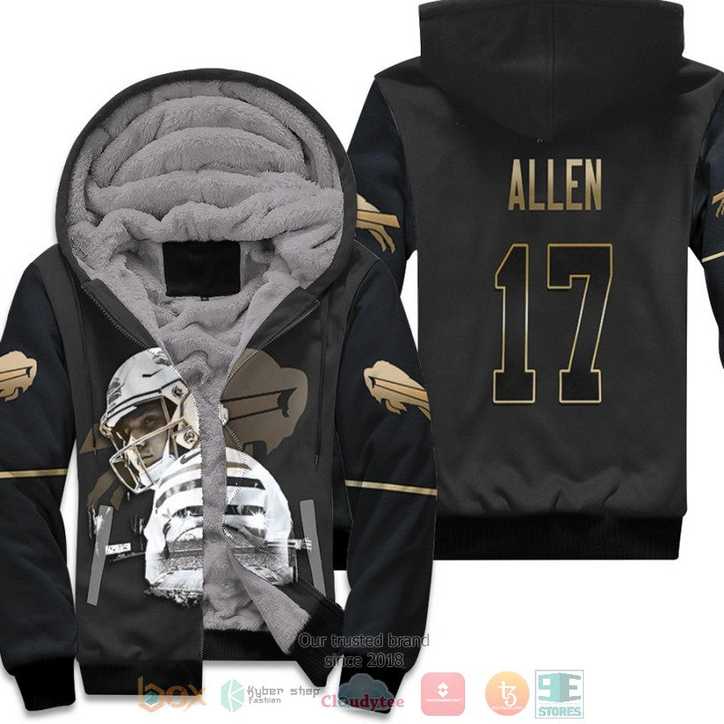 Buffalo Bills Josh Allen 17 Nfl Black Golden Fleece Hoodie - Hot Sale 2024