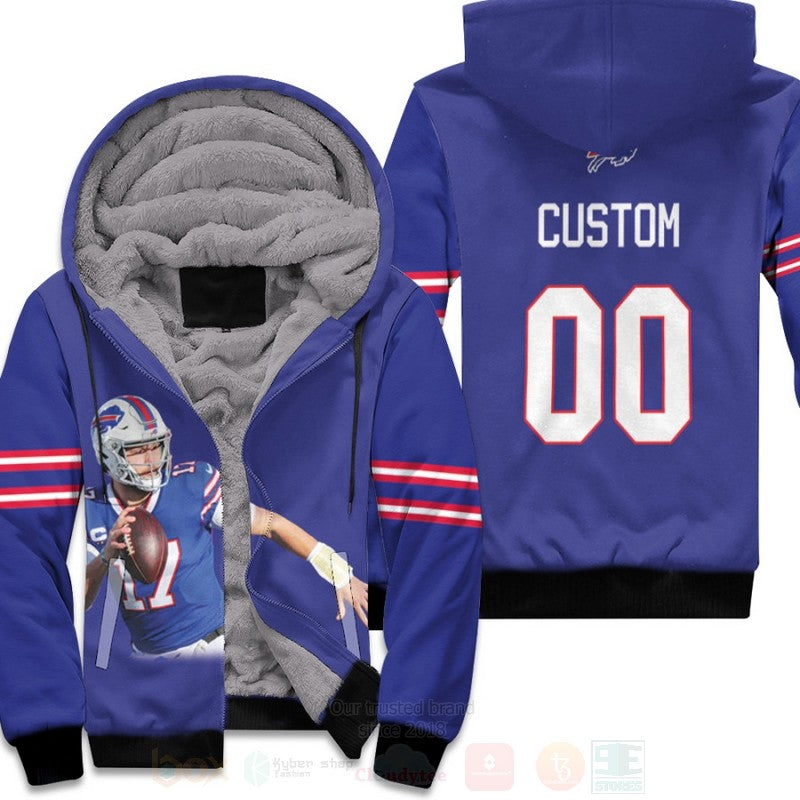 Buffalo Bills Josh Allen 17 Nfl Royal Personalized 3D Fleece Hoodie - Hot Sale 2024