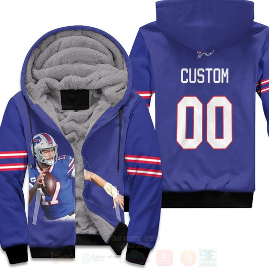 Buffalo Bills Josh Allen 17 Nfl Royal Personalized 3D Fleece Hoodie - Hot Sale 2024