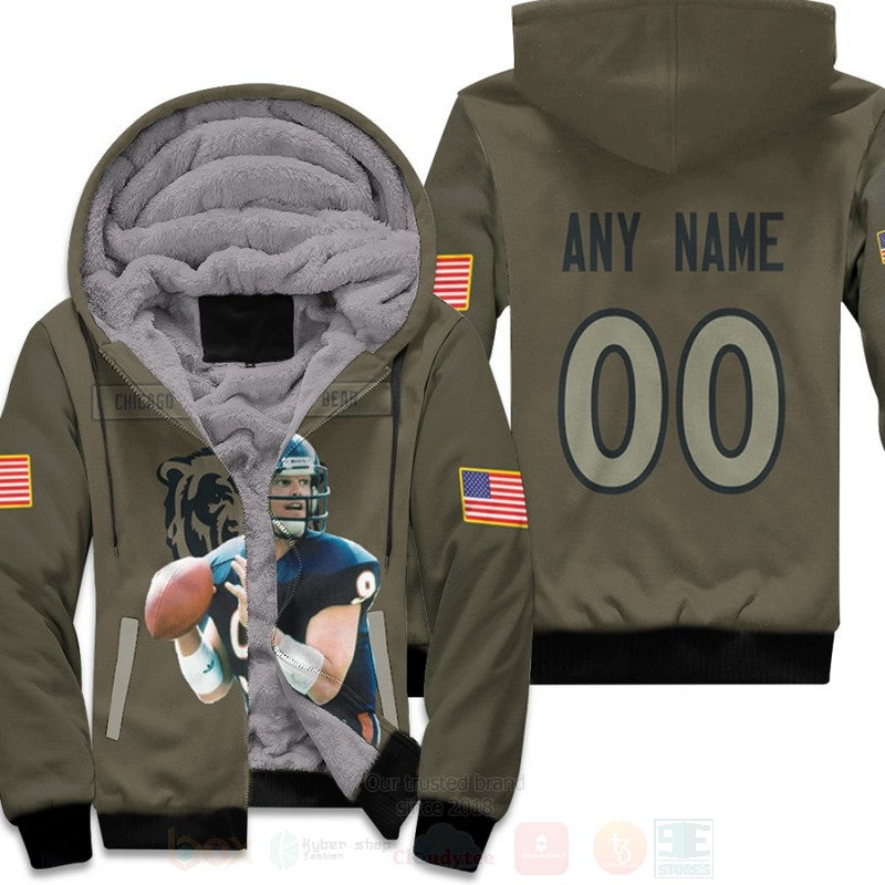 Chicago Bears Jim Mcmahon 9 Nfl Olive Personalized 3D Fleece Hoodie - Hot Sale 2024