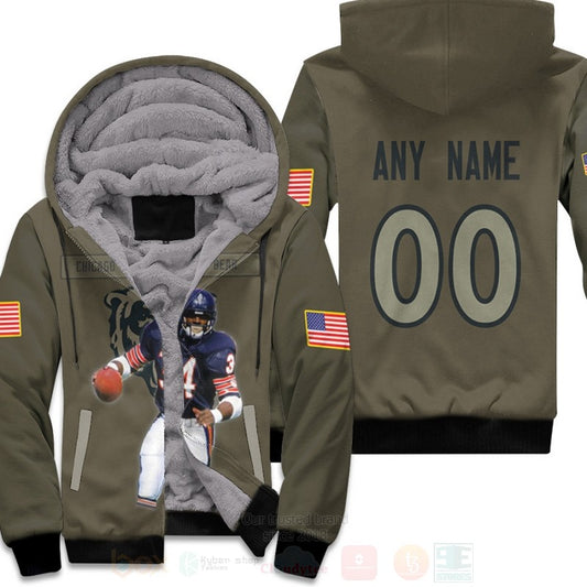 Chicago Bears Walter Payton 34 Nfl Olive Personalized 3D Fleece Hoodie - Hot Sale 2024