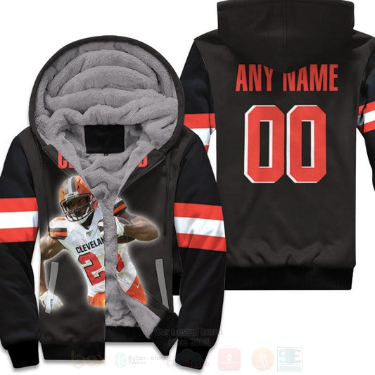 Cleveland Browns Nick Chubb 24 Nfl Black Personalized 3D Fleece Hoodie - Hot Sale 2024