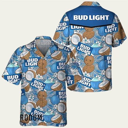 Coconuts Tropical Beach Bud Light Hawaiian Shirt