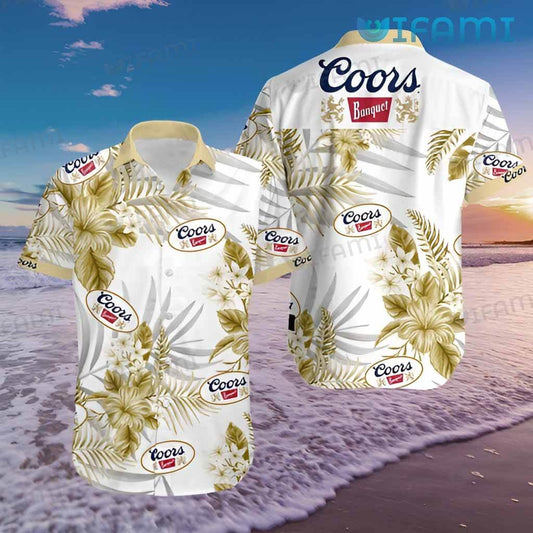 Coors Banquet Hawaiian Shirt Tropical Hibiscus Beer Lovers Gift - Personalized Gifts: Family, Sports, Occasions, Trending