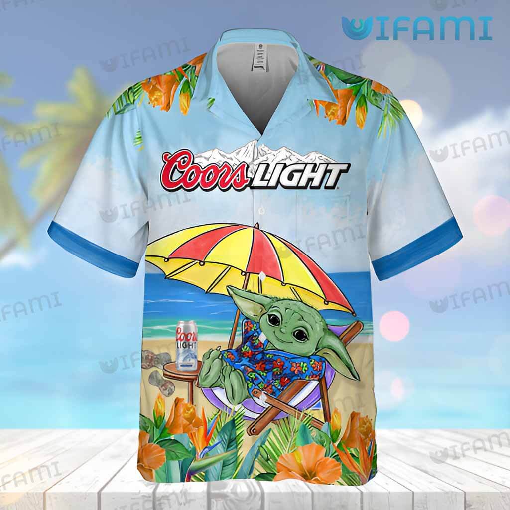 Coors Light Hawaiian Shirt Baby Yoda Beer Lovers Gift - Personalized Gifts: Family, Sports, Occasions, Trending