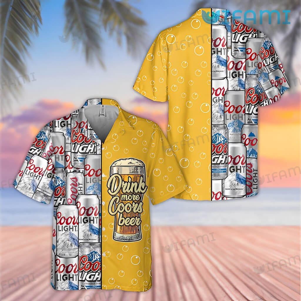 Coors Light Hawaiian Shirt Drink More Coors Beer Lovers Gift - Personalized Gifts: Family, Sports, Occasions, Trending