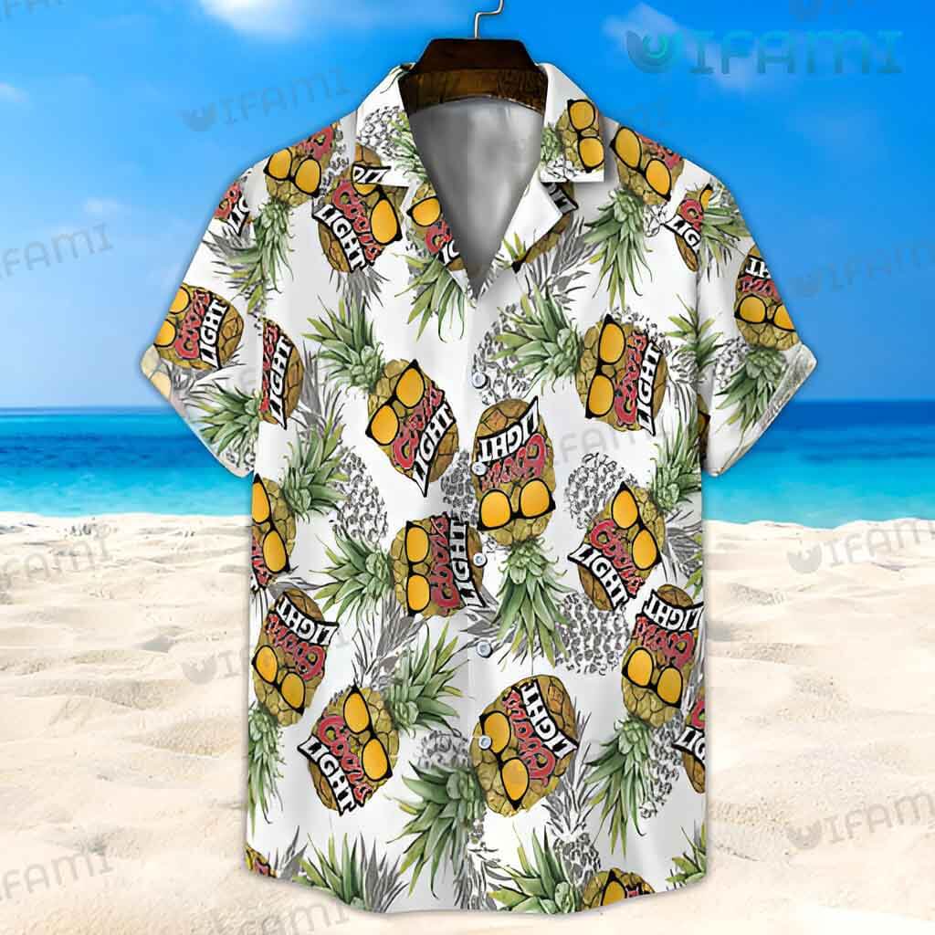 Coors Light Hawaiian Shirt Funny Pineapple Beer Lovers Gift - Personalized Gifts: Family, Sports, Occasions, Trending