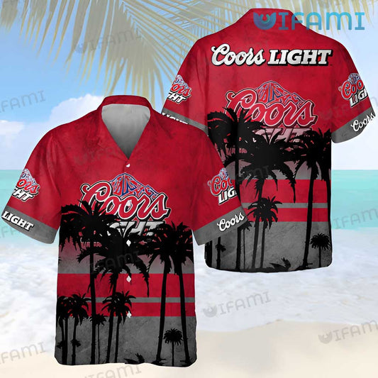 Coors Light Hawaiian Shirt Palm Tree Sunset Beer Lovers Gift - Personalized Gifts: Family, Sports, Occasions, Trending