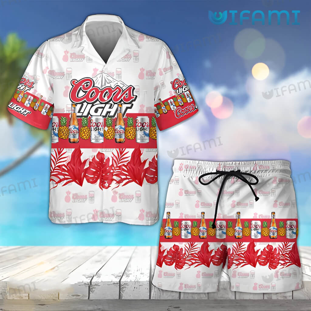 Coors Light Hawaiian Shirt Pineapple Can Bottle Beer Lovers Gift - Personalized Gifts: Family, Sports, Occasions, Trending