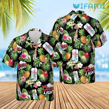 Coors Light Hawaiian Shirt Pineapple Hibiscus Gift For Beer Lovers - Personalized Gifts: Family, Sports, Occasions, Trending