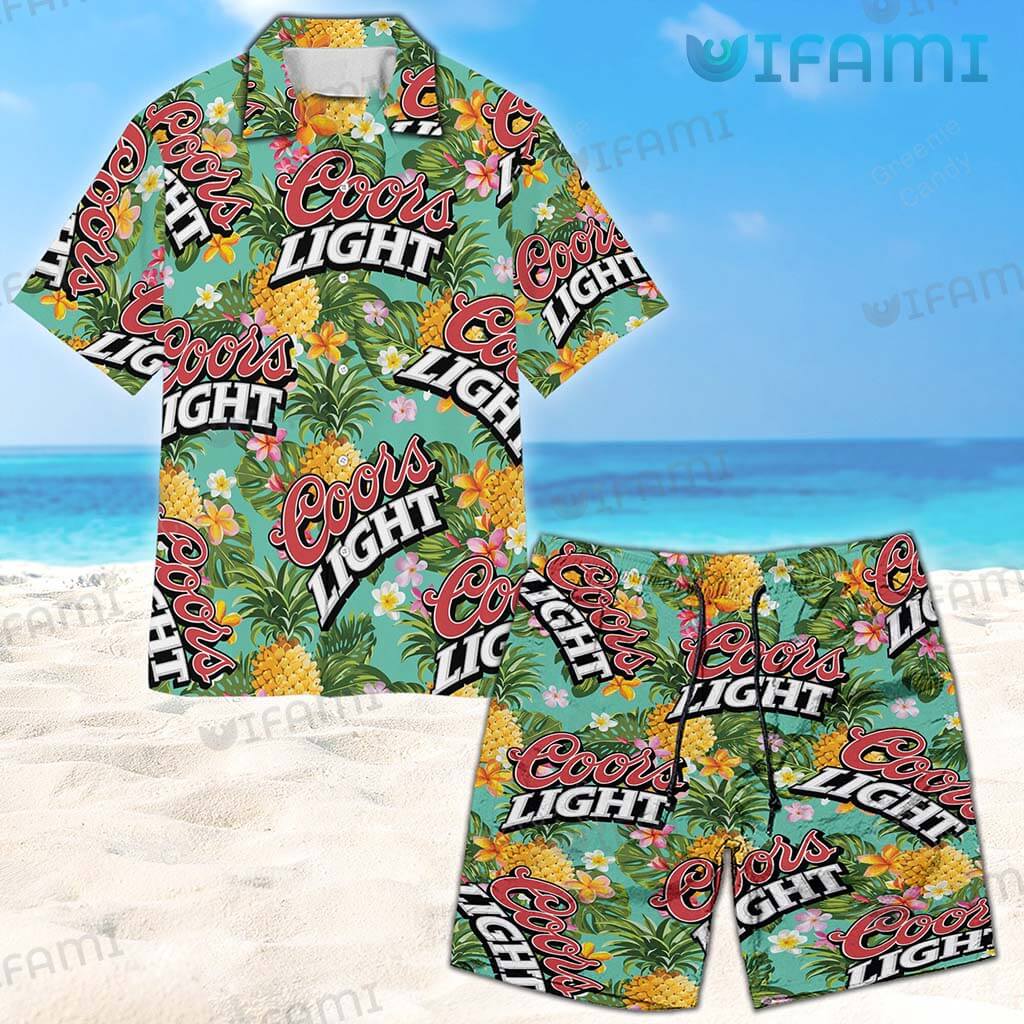 Coors Light Hawaiian Shirt Tropical Floral Beer Lovers Gift - Personalized Gifts: Family, Sports, Occasions, Trending