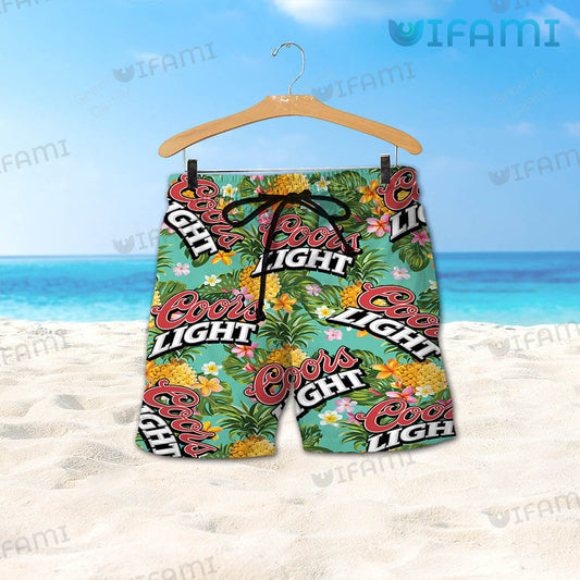 Coors Light Hawaiian Shirt Tropical Floral Beer Lovers Gift - Personalized Gifts: Family, Sports, Occasions, Trending