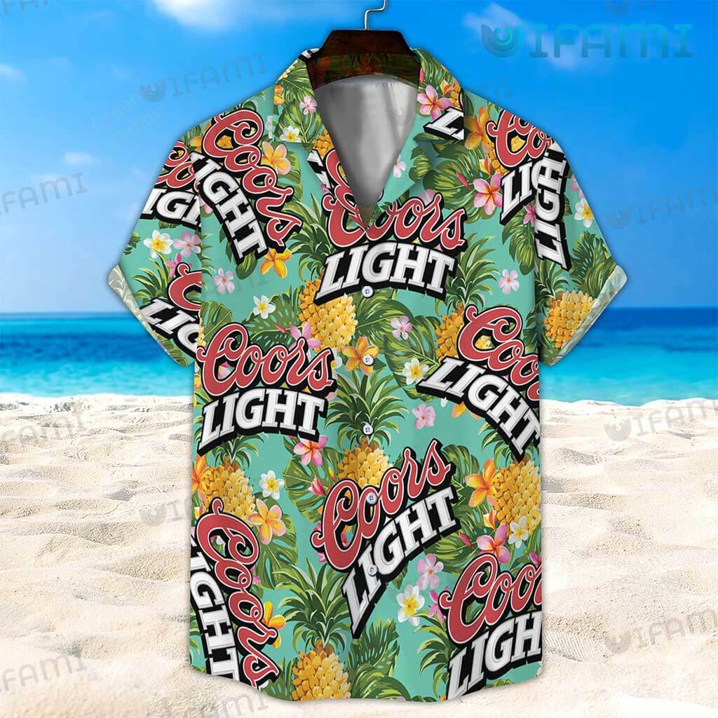 Coors Light Hawaiian Shirt Tropical Floral Beer Lovers Gift - Personalized Gifts: Family, Sports, Occasions, Trending