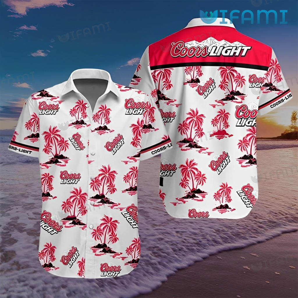 Coors Light Hawaiian Shirt Tropical Palm Tree Beer Lovers Gift - Personalized Gifts: Family, Sports, Occasions, Trending