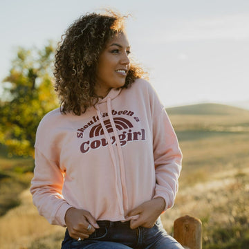 Shoulda Been a Cowgirl Women's Fleece Crop Hoodie