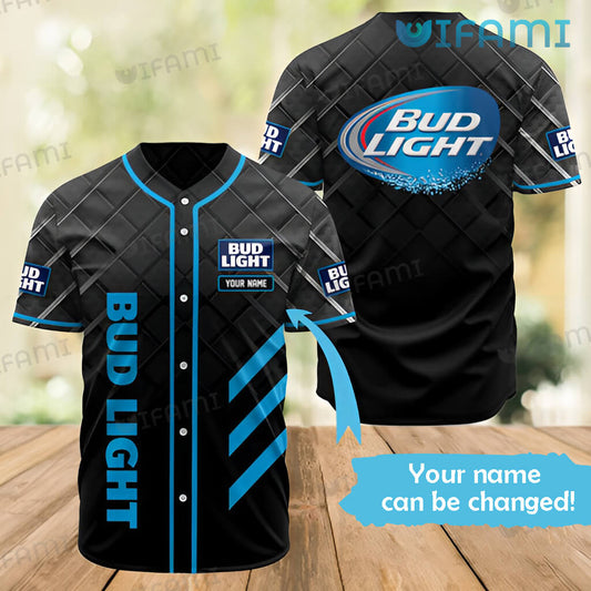 Cheerstee Custom Name Black Bud Light Baseball Jersey Beer Lovers Gift - Personalized Gifts: Family, Sports, Occasions, Trending