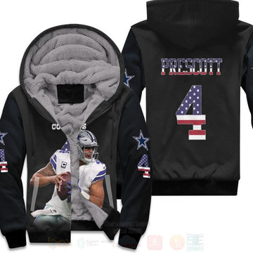 Dallas Cowboys Dak Prescott 4 Nfl Legendary Flag Black 3D Fleece Hoodie - Hot Sale 2024